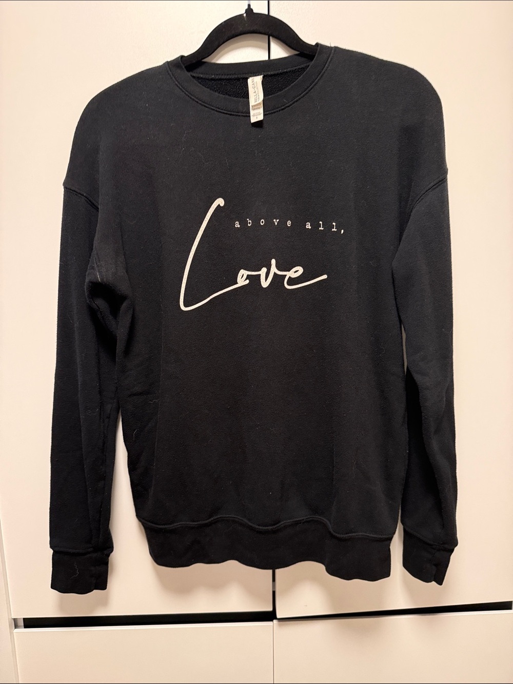 Above All, Love Black Crewneck Sweater